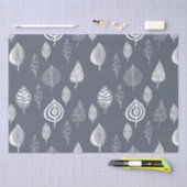 Papier Mousseline Feuille bleu et blanc (Artisanat)