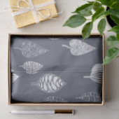 Papier Mousseline Feuille bleu et blanc (Cadeau)