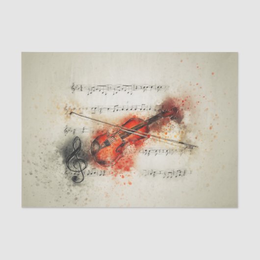 Papier Mousseline Feuille d'aquarelle Musique et papier de tissus de (Recto)