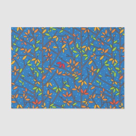 Papier Mousseline Feuille d'automne coloré (Recto)