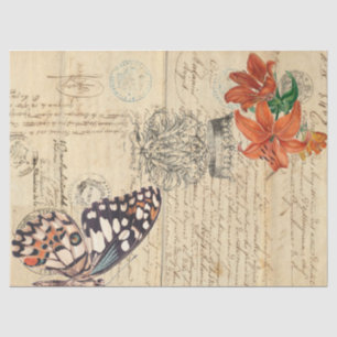 Papier Mousseline Feuille de Decoupage de droite de papillon de Boho