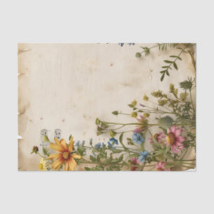 Papier Mousseline feuille de musique vintage fleur sauvage