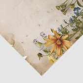 Papier Mousseline feuille de musique vintage fleur sauvage (Détail)