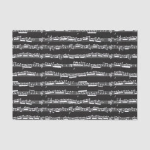Papier Mousseline feuille de notes de musique blanche en noir