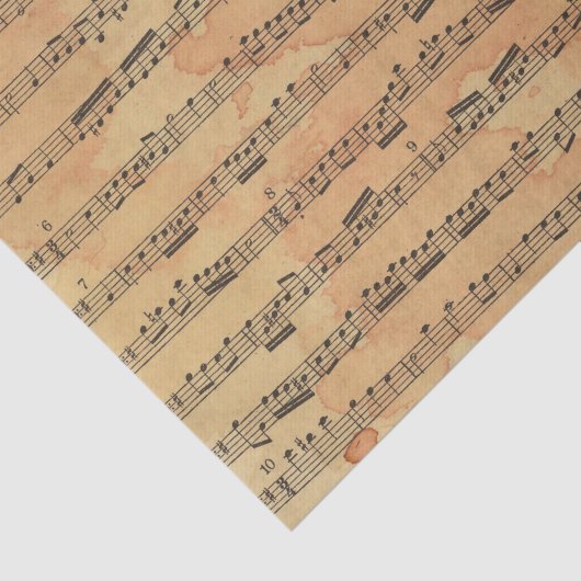 Papier Mousseline Feuille de notes musicales (Détail)
