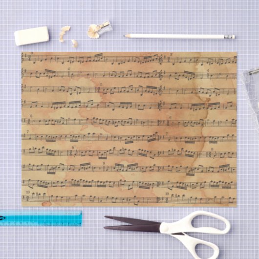 Papier Mousseline Feuille de notes musicales (Artisanat)