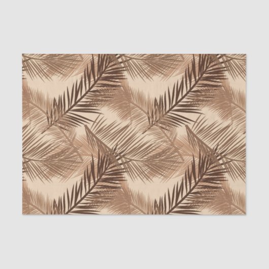 Papier Mousseline Feuille de palme, Brown foncé, tan et beige (Recto)