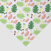 Papier Mousseline Feuille de palmier  Flamants roses roses Motif (Détail)