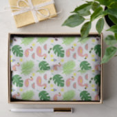 Papier Mousseline Feuille de palmier  Flamants roses roses Motif (Cadeau)