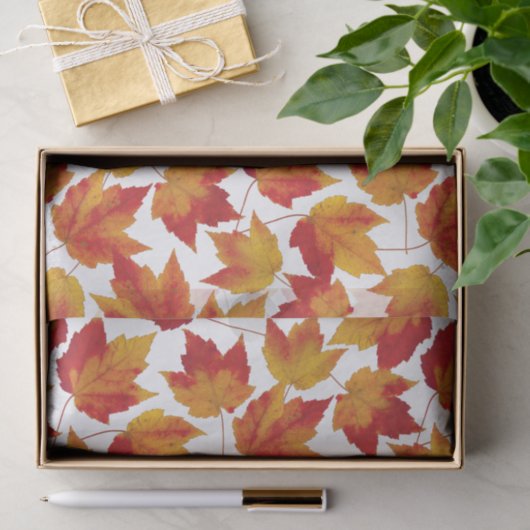 Papier Mousseline Feuille d'érable d'automne (Cadeau)