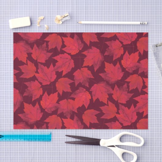Papier Mousseline Feuille d'érable rouge d'automne (Artisanat)