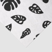 Papier Mousseline Feuille d'été noir et blanc Tropical Motif (Détail)