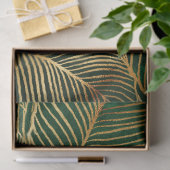 Papier Mousseline Feuille d'or Forêt verte Élégant Motif (Cadeau)