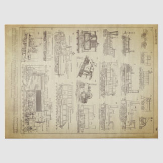 Papier Mousseline Feuille locomotive grunge de Decoupage