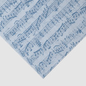 Papier Mousseline Feuille Musique Bleu Découpage Vintage manuscrit (Détail)