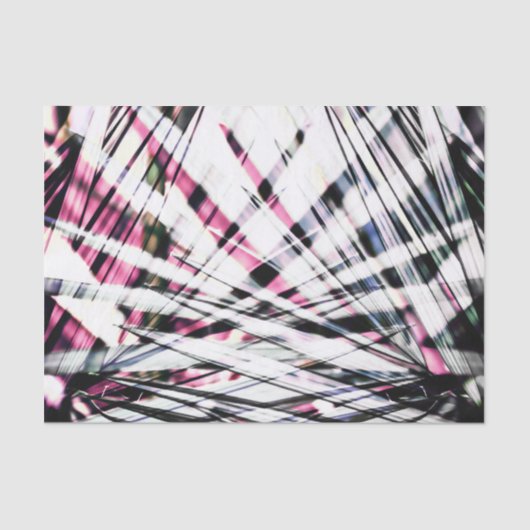 Papier Mousseline Feuille noir et rose tropical abstrait de jungle (Recto)