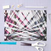 Papier Mousseline Feuille noir et rose tropical abstrait de jungle (Artisanat)