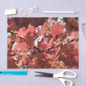 PAPIER MOUSSELINE FEUILLE ROUGE (Artisanat)