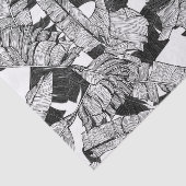 Papier Mousseline Feuille tropical noir et blanc moderne de banane (Détail)