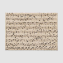 Feuille Vintage manuscrite Musique papier Tissu