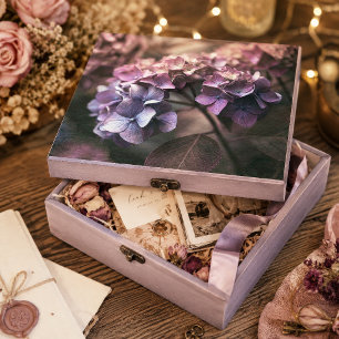Papier Mousseline Feuille Violette Hydrangea Botanique Vintage Décou