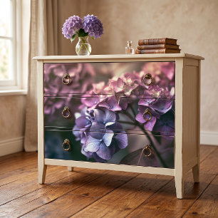 Papier Mousseline Feuille Violette Hydrangea Botanique Vintage Décou