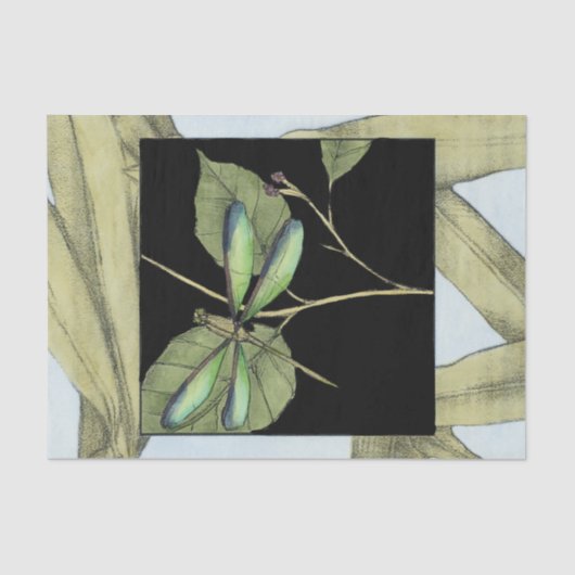 Papier Mousseline Feuilles à l'instigation de la libellule par Jenni (Recto)