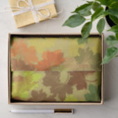 Papier Mousseline Feuilles automnales - Arrière - plan d'or (Cadeau)