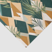 Papier Mousseline Feuilles Boho et Formes Géométriques (Détail)