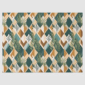 Papier Mousseline Feuilles Boho et Formes Géométriques (Recto)