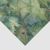 Papier Mousseline Feuilles Botaniques Vertes (Détail)