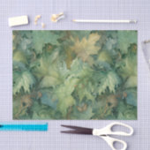 Papier Mousseline Feuilles Botaniques Vertes (Artisanat)