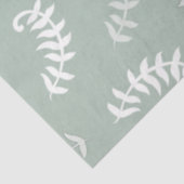 Papier Mousseline Feuilles botaniques verts turquoises (Détail)