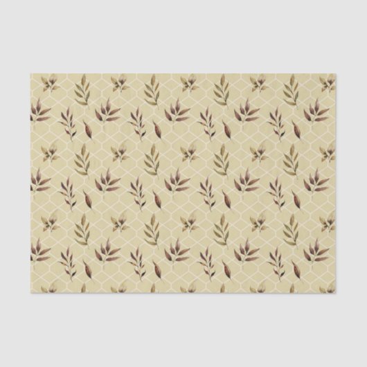 Papier Mousseline Feuilles Brown (Recto)
