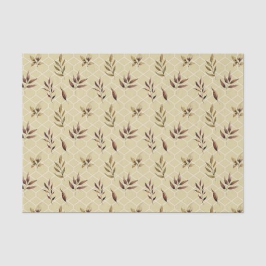 Papier Mousseline Feuilles Brunes (Recto)
