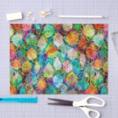 Papier Mousseline Feuilles colorées (Artisanat)