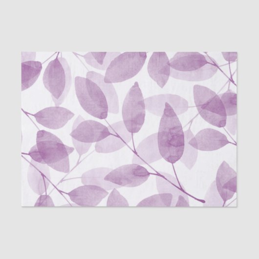 Papier Mousseline Feuilles d'aquarelle de prune douce (Recto)