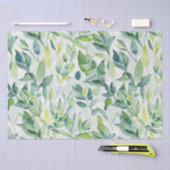 Papier Mousseline Feuilles d'aquarelle verte (Artisanat)