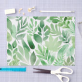 Papier Mousseline Feuilles d'aquarelle verte Sage (Artisanat)