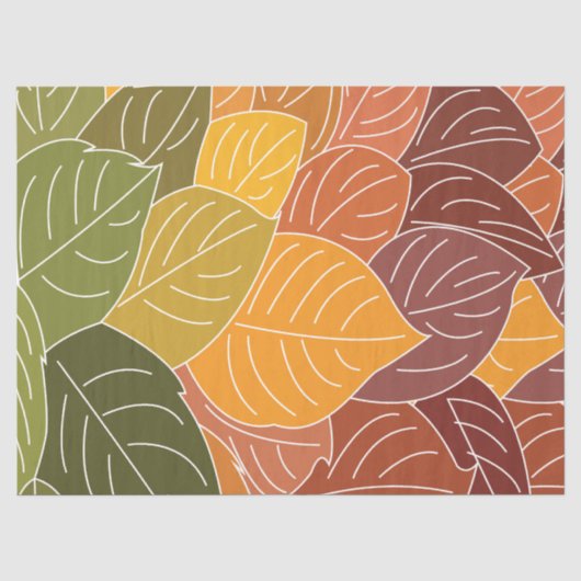 Papier Mousseline Feuilles d'automne (Recto)