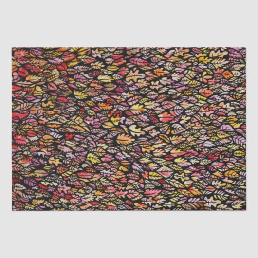 Papier Mousseline Feuilles d'automne (Recto)