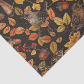 Papier Mousseline Feuilles d'automne, baies, champignons et fleurs (Détail)