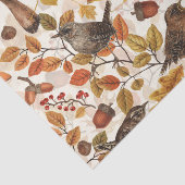 Papier Mousseline Feuilles d'automne, baies, champignons et fleurs (Détail)