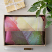 Papier Mousseline Feuilles d'automne brillantes Rouge Vert Or (Cadeau)