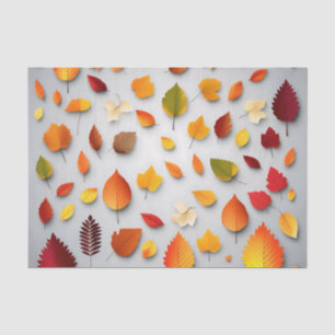 Papier Mousseline Feuilles d'automne colorées