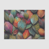 Papier Mousseline Feuilles d'automne colorées et colorées (Recto)