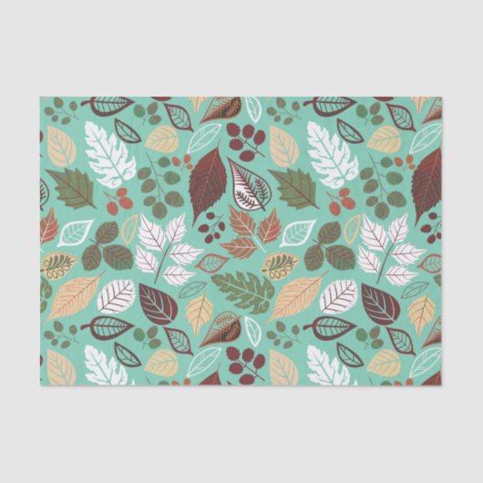 Papier Mousseline Feuilles d'automne colorées mignonnes Motif 3 (Recto)