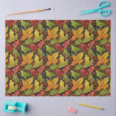 Papier Mousseline Feuilles d'automne d'or, de rouille Brown et vert (Artisanat)
