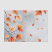 Papier Mousseline Feuilles d'automne douces avec Raindrops (Recto)