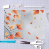 Papier Mousseline Feuilles d'automne douces avec Raindrops (Artisanat)